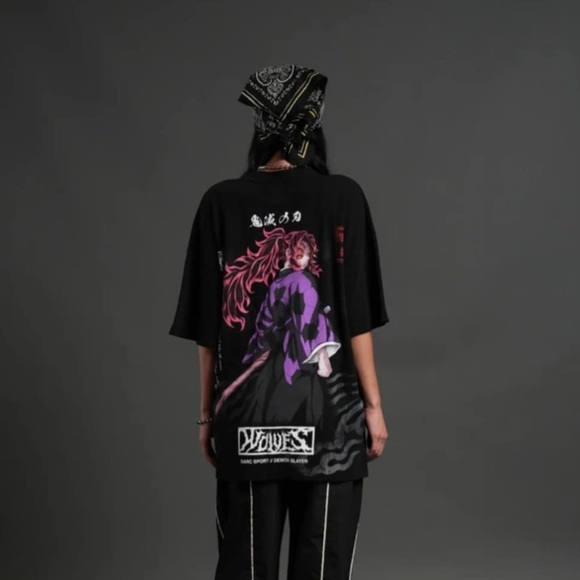 Darc Sport x Demon Slayer (6 Eyes) Kokushibo Premium Oversized Tee - Men's 2XL - Picture 2 of 5